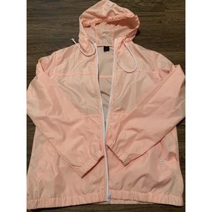 Salmon pink windbreaker hoodie